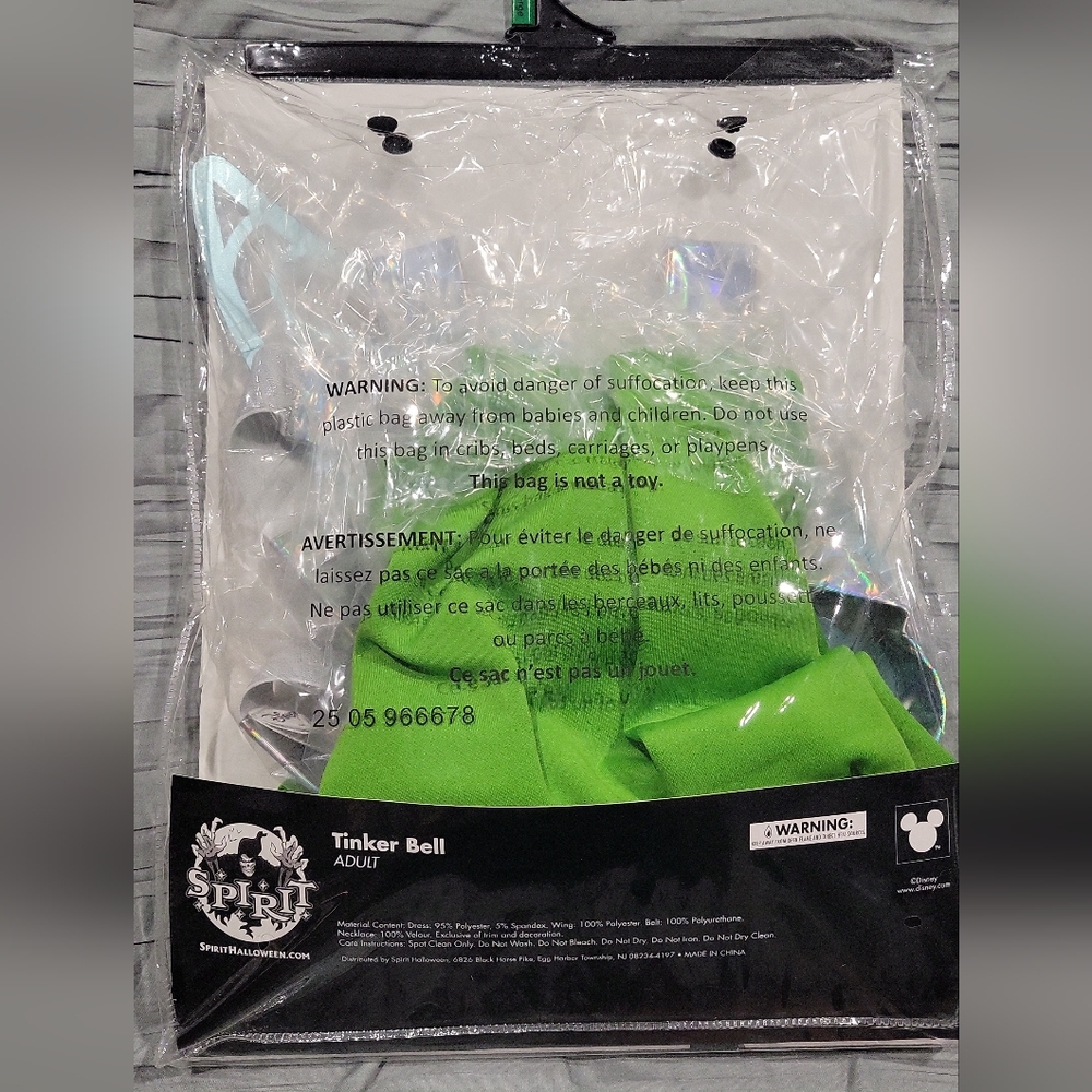 Tinker Bell Large 12-14 Spirit Halloween Costume Disney NWT - Picture 2 of 10